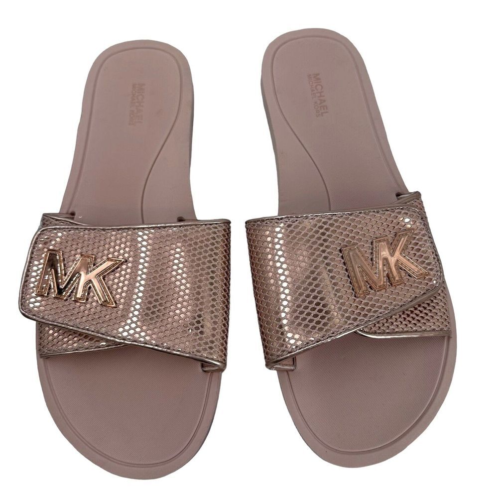 MICHAEL KORS Women's PALMER Mesh Rosegold Slide Sandal Size 11 M Comfort - Picture 7 of 7
